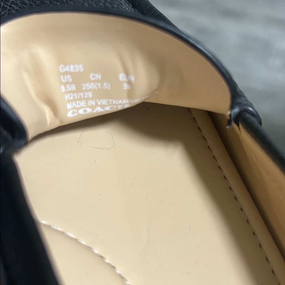 Coach Black Leather Penny Loafers - Picture 7 of 7